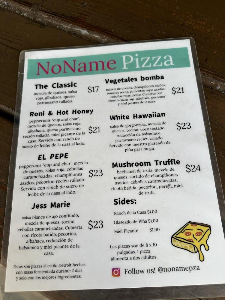 No Name Pizza Menu image 3